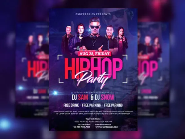 Modern Hip Hop Party Flyer Template 1