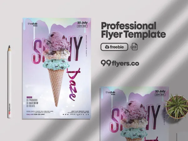 Modern Ice Cream Flyer Template 1