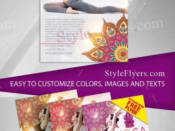 Modern Illustrated Yoga Flyer Template 1