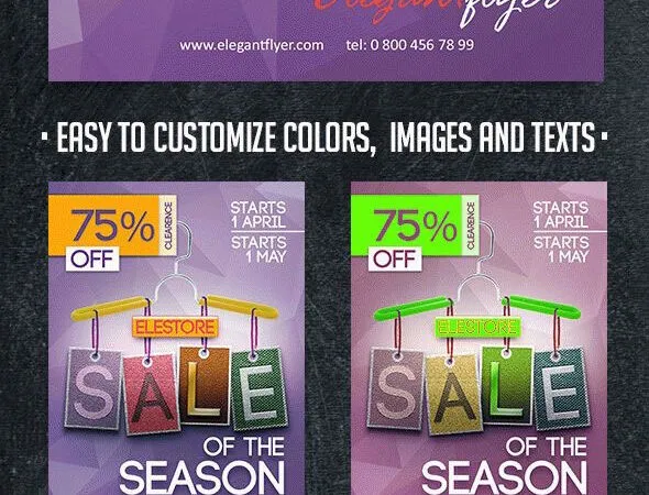 Modern Illustrative Sale of Season Flyer Template with a Facebook Cover 1