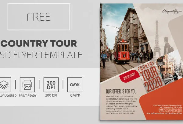 Modern Infographic Country Tour Flyer Template 1