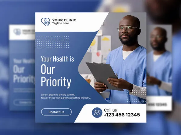 Modern Infographic Health Care Flyer Instagram Post Template 1