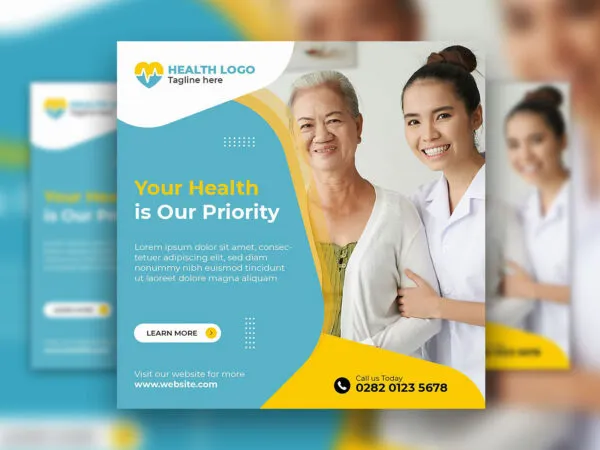 Modern Infographic Healthcare Flyer Instagram Poster Template 1