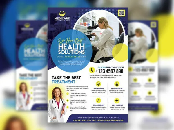 Modern Infographic Healthcare and Pharmacy Flyer Template 1