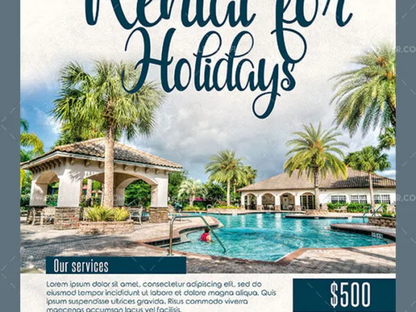 Modern Infographic Holidays Rental Flyer Template 1