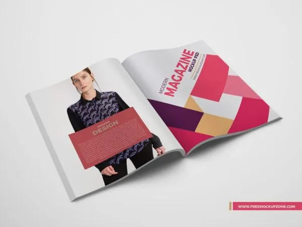 Modern Inner Pages of Open Magazine Mockup 1