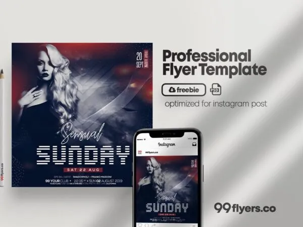 Modern Instagram Party Flyer Template 1