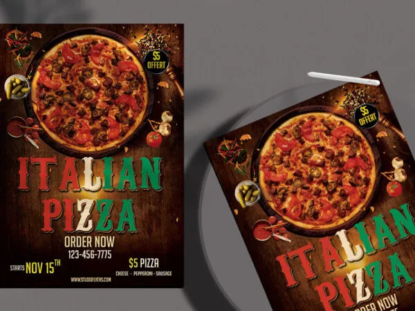 Modern Italian Pizza Flyer Template 1