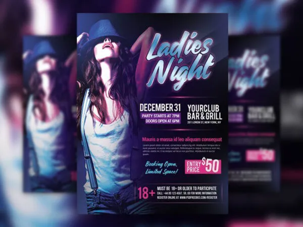 Modern Ladies Night Flyer Template 1