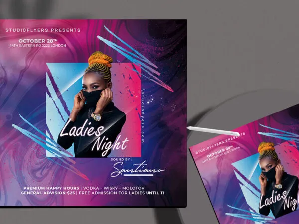 Modern Ladies Night Flyer and Instagram Template 1
