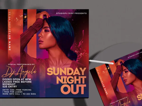 Modern Ladies Night Party Flyer Instagram Banner Template 1
