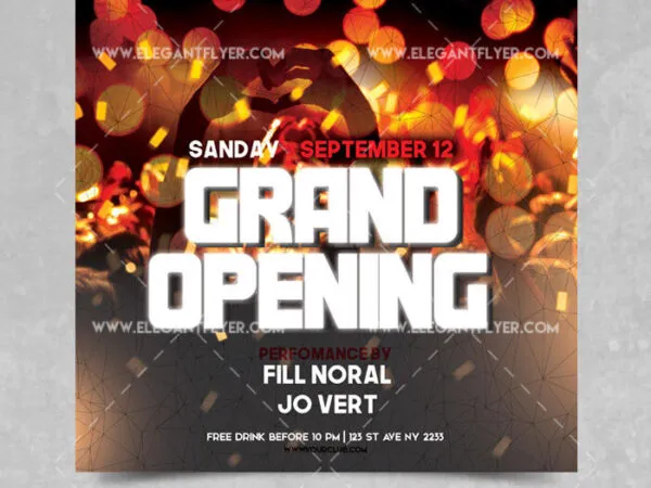 Modern Lanterns Grand Opening Flyer and Facebook Cover Template 1