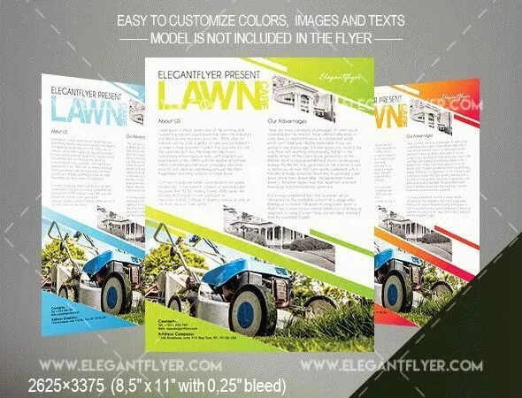Modern Lawn Care Service Flyer and Facebook Cover Template 1