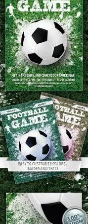Modern Lawn Soccer Football Match Flyer Template 1