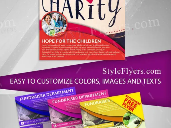 Modern Layered Charity Event Flyer Template 1