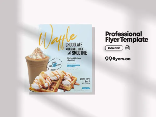 Modern Light Blue Cafe Flyer Template 1