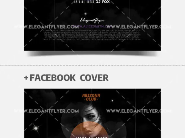 Modern Lines Circles DJ Party Flyer Template 1