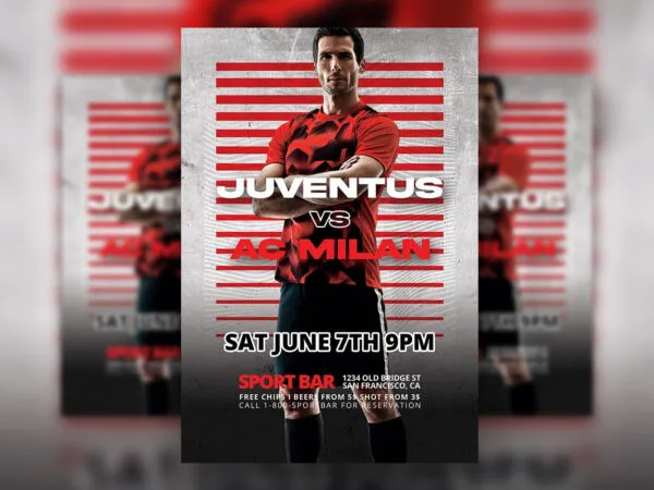 Modern Lines Soccer Tournament Flyer Template 1