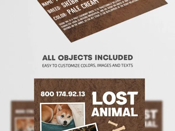 Modern Lost Animal Flyer Template 1