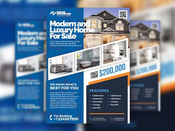 Modern Luxurious Real Estate Business Flyer Template 1