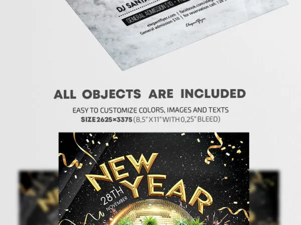 Modern Luxury New Year Party Flyer Template 1
