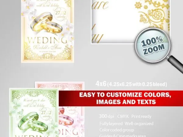 Modern Luxury Wedding Invitation Flyer Template 1