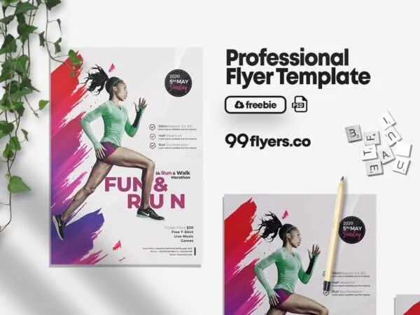 Modern Marathon Event Flyer Template 1