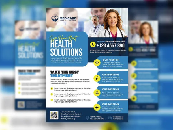 Modern Medical Health Services Flyer Template 1