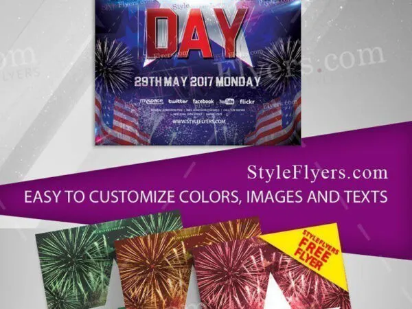 Modern Memorial Day Flyer Template 1