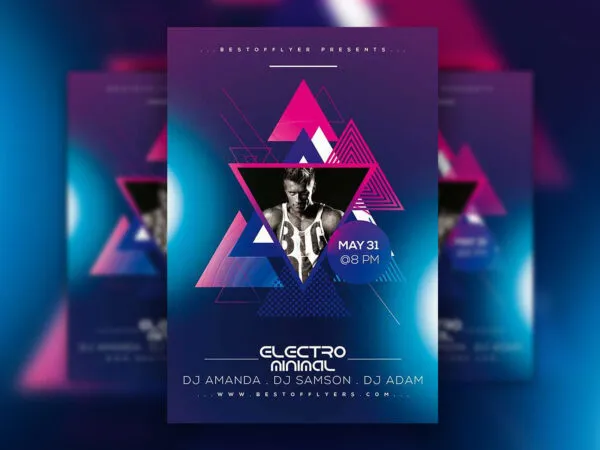 Modern Minimal Electro Club Flyer Template 1