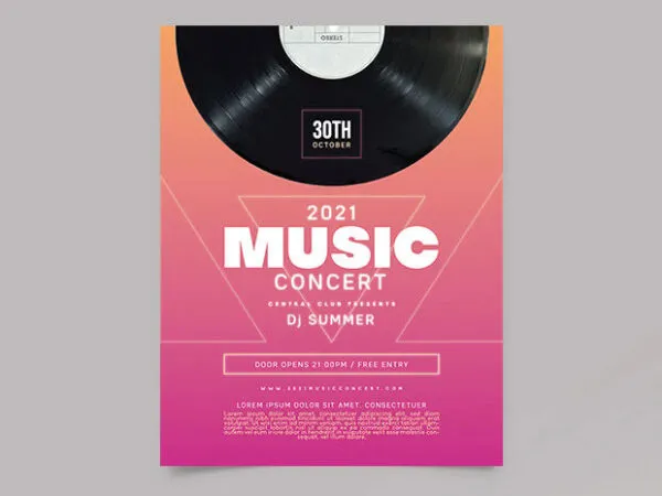 Modern Music Concert Flyer Template 1