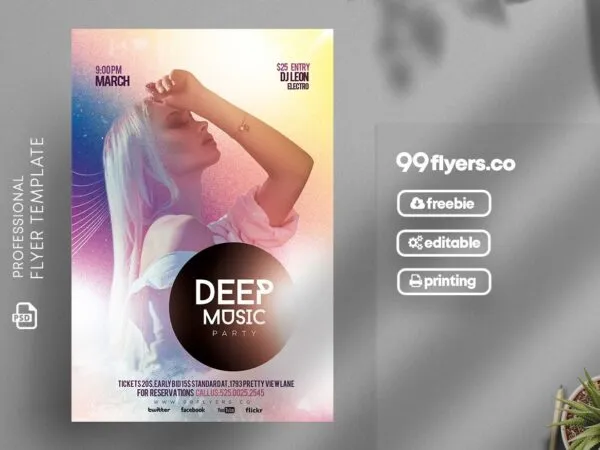 Modern Music Events and Concert Flyer Template 1