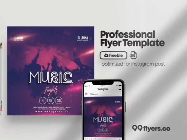 Modern Music Festival Instagram Post Template 1