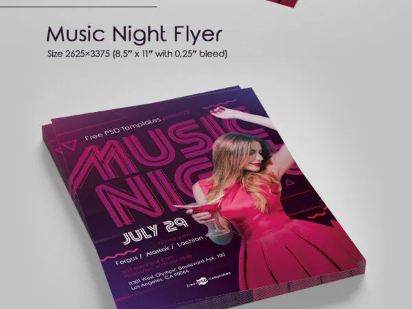 Modern Music Night Flyer and Facebook Cover Templates 1