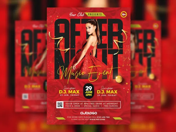 Modern Music Party Event Flyer Template 1