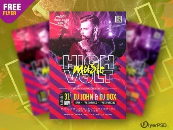 Modern Music Party Flyer Template 1