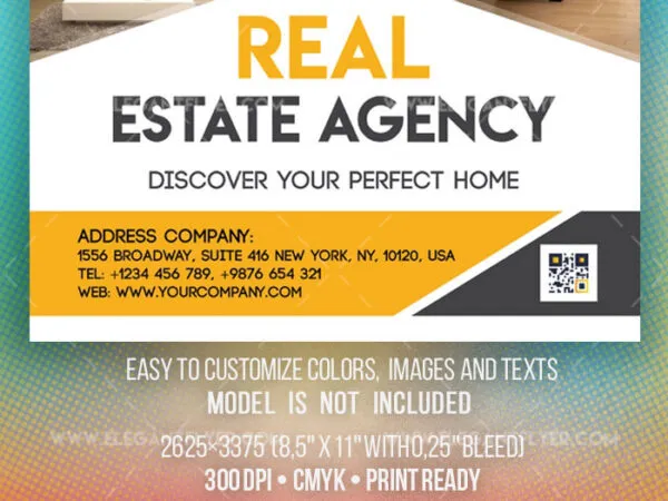 Modern Neat Real Estate Agency Flyer Template 1