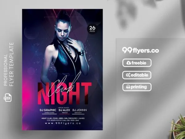Modern Night Club Flyer Template 1