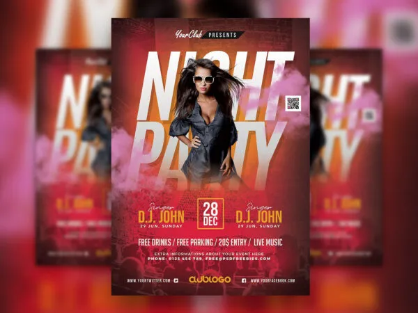 Modern Night Club and DJ Flyer Template 1