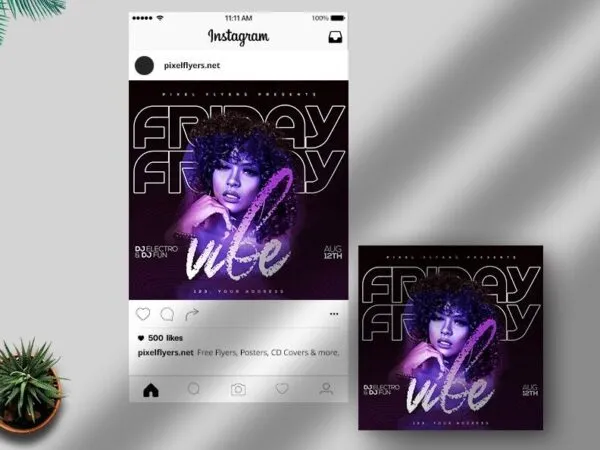 Modern Night Party Instagram Post Template 1