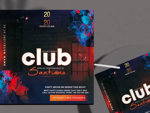 Modern Nightclub Flyer Instagram Banner Template 1