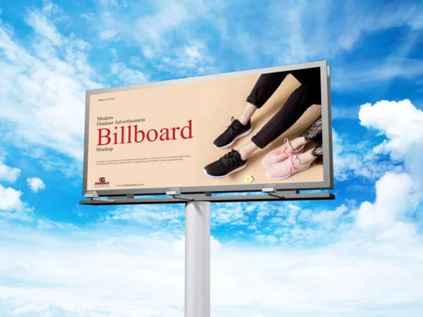 Modern Outdoor Large Advertisement Billboard Mockup 1