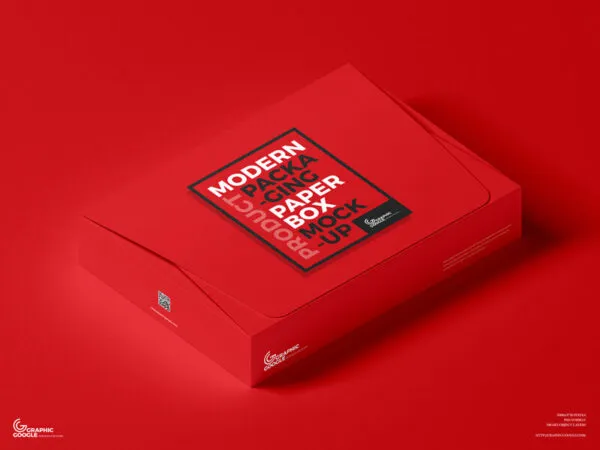 Modern Packaging Paper Box Mockup with a Top Flip Lid 1