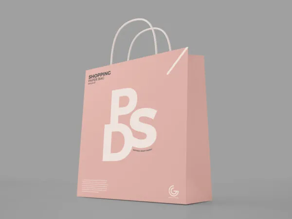 Modern Paper Shopping Bag Mockup 1