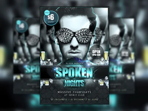 Modern Party Flyer Template in a Blue Gray Theme 1