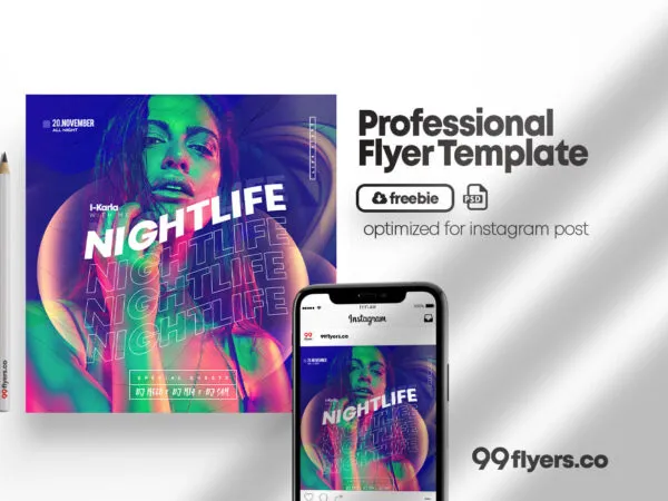 Modern Party Flyer and Flyer Instagram Template 1