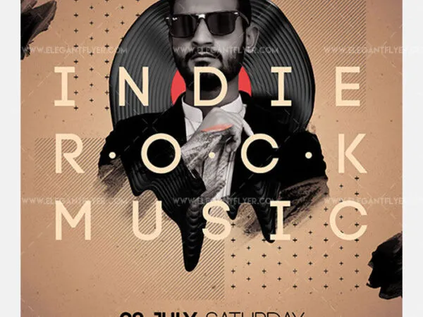 Modern Pattern Indie Rock Music Party Flyer Template 1