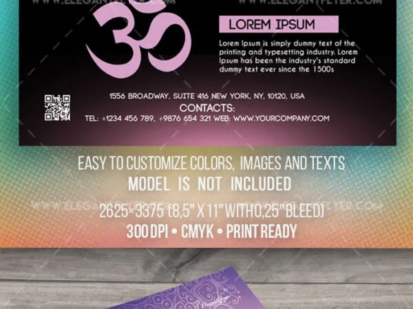 Modern Patterned Yoga Trip Flyer Template 1