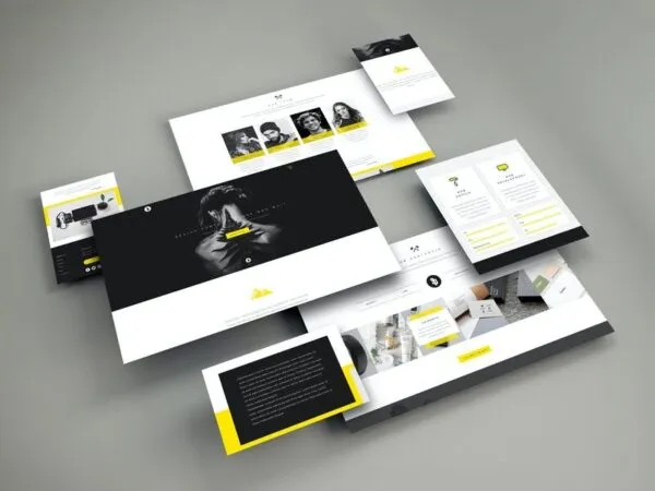 Modern Perspective Web Screens Mockup 1