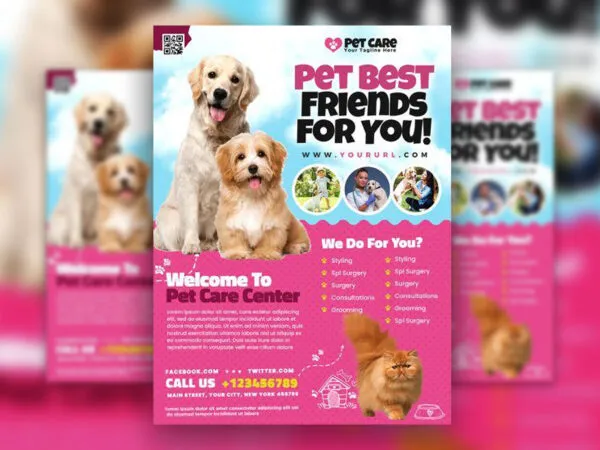 Modern Pet Care Flyer Template 1
